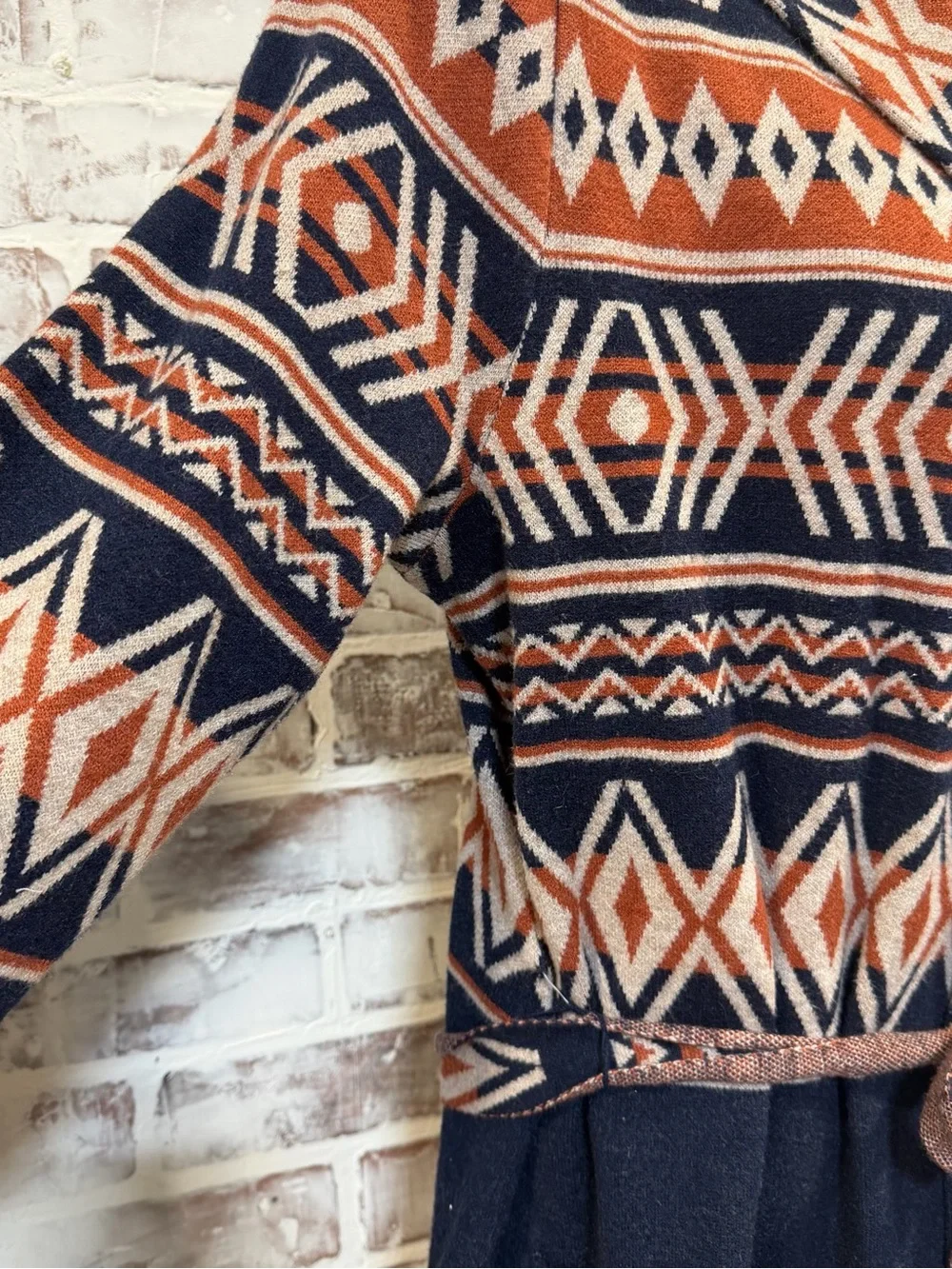 Rachel Zoe Navy & Rust Knit Cardigan 1X